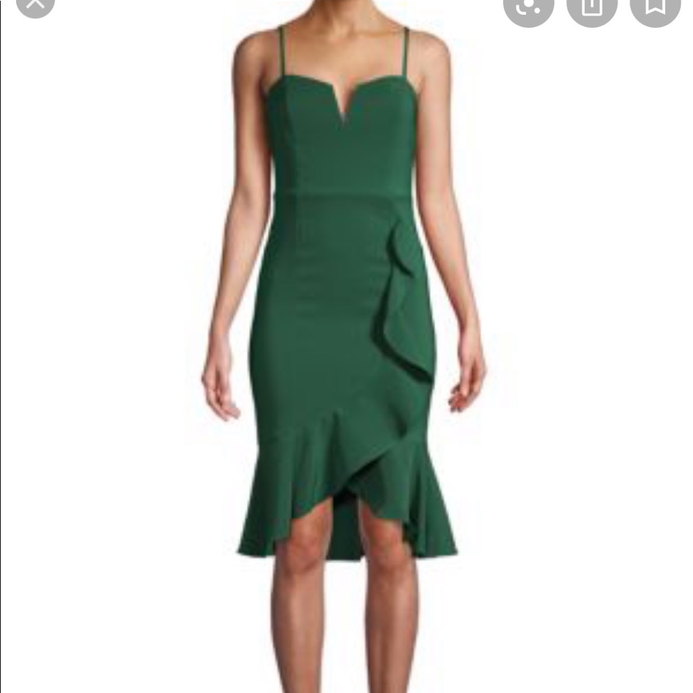 NWT Emerald Green Tulip-Hem Dress